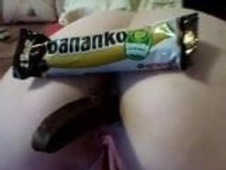 Шоколадный банан в заднице