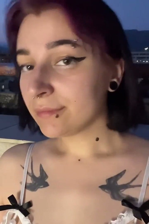 Goddess Smoking Outdoor and Teasing You with Her Boobs