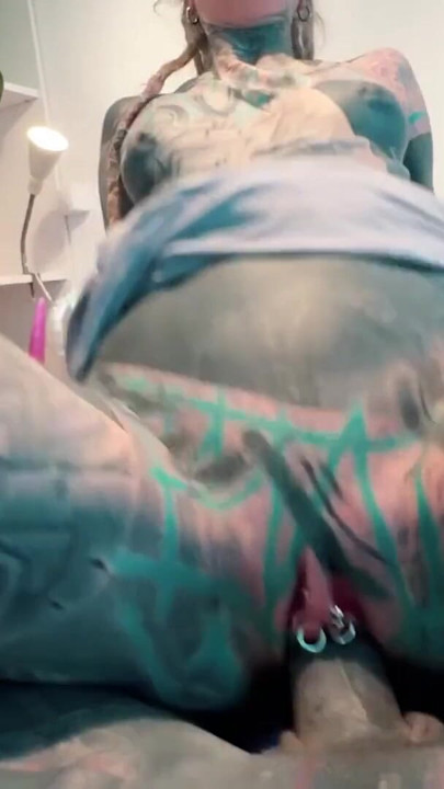 Sexy Dreadhead tattooed girl get fucked and covered with cum in private | Clip 1