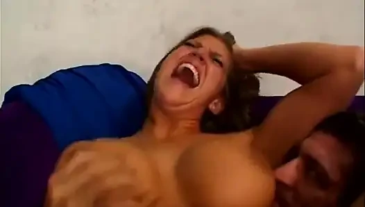 Girl has huge tits and gets fucked from behind
