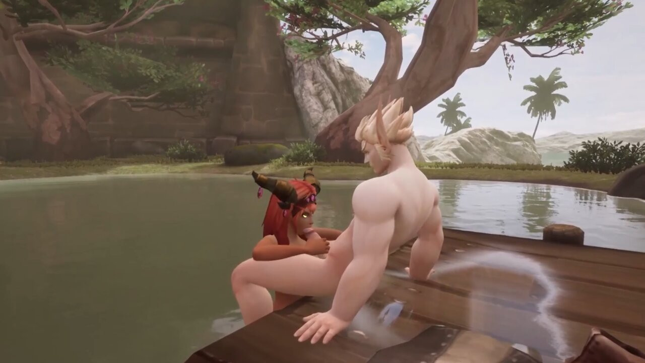 Elf dock üzerinde oral seks alır: warcraft parodisi