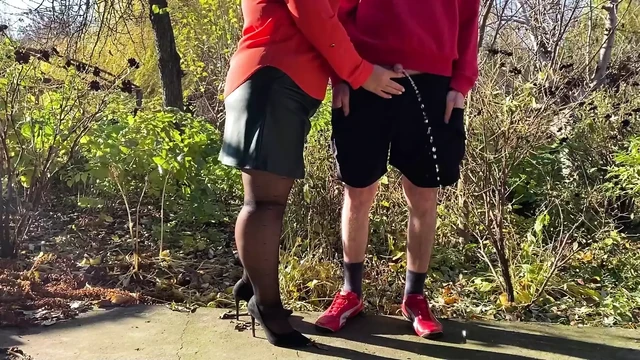 Mother-in-law loves holding my dick outside when I pee