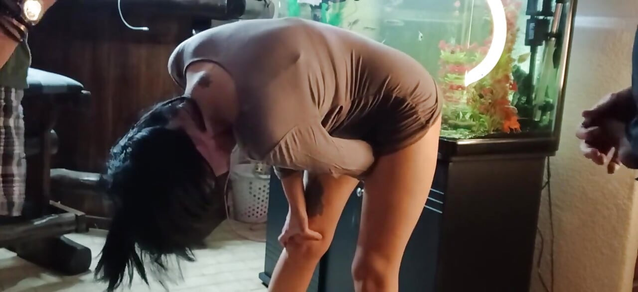 Hot College Girl Fucking Sticky Dildo with Friends