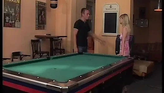 Pretty German doll fucked hard on the pool table