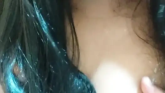 Alone in my room I started playing with my thong to one side