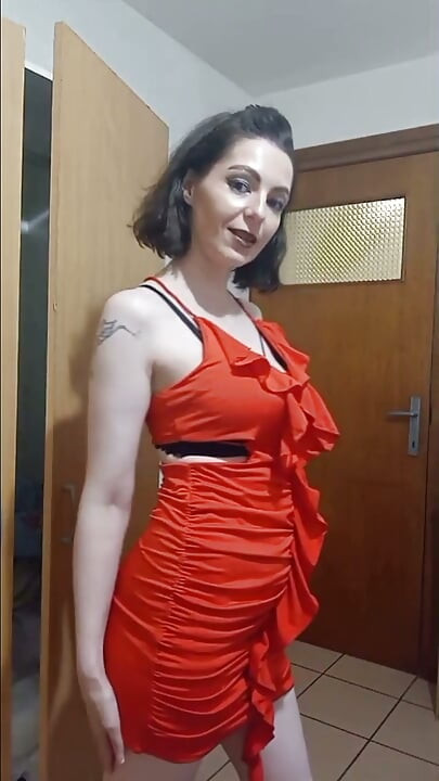 The naughty girl dances and plays