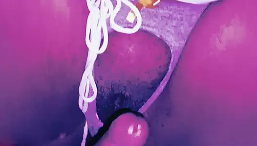 I tore my stepmom's panties and came a lot in her beautiful pussy, hairy pussy and her big tits