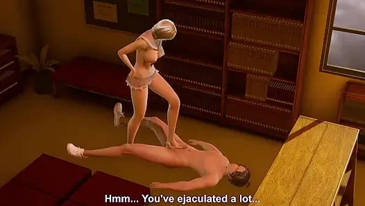 Schönes küken bekommt schwanz des jungen mannes - 3D-animation
