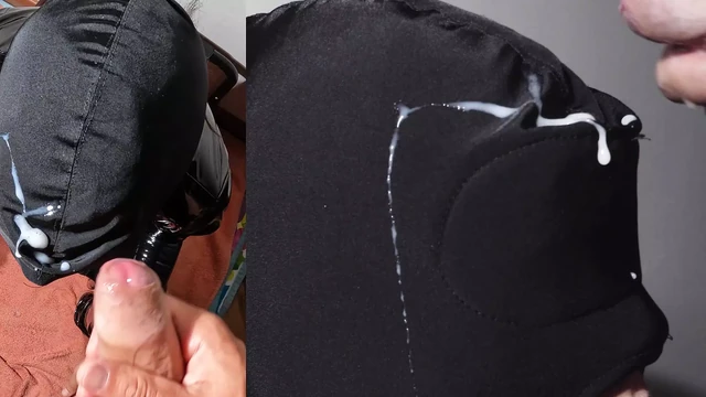 I suck his cock and he comes on my head on the hood