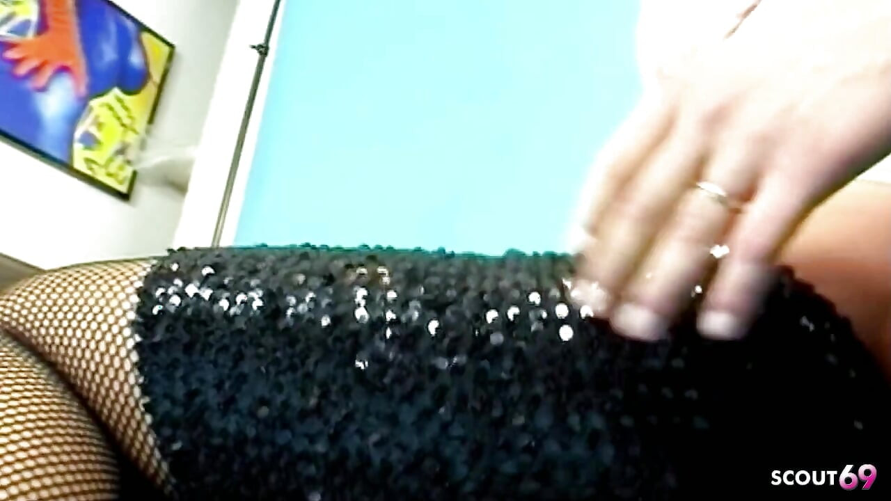 Blonde Big Tit Tranny Dany Fucks Guy in the Ass After Party and Gets Cumshot
