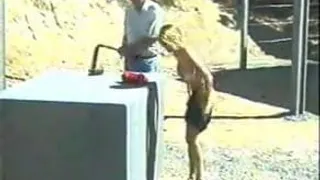 Blonde with a sweet ass gets whipped