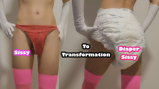 Transformación de sissy a pañal sissy