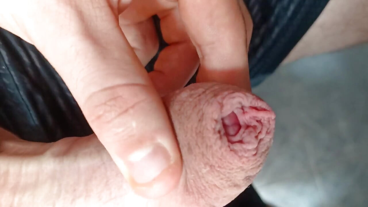 Tight Foreskin Large Cock Play - Playing with My Uncut Foreskin Phimosis Cock
