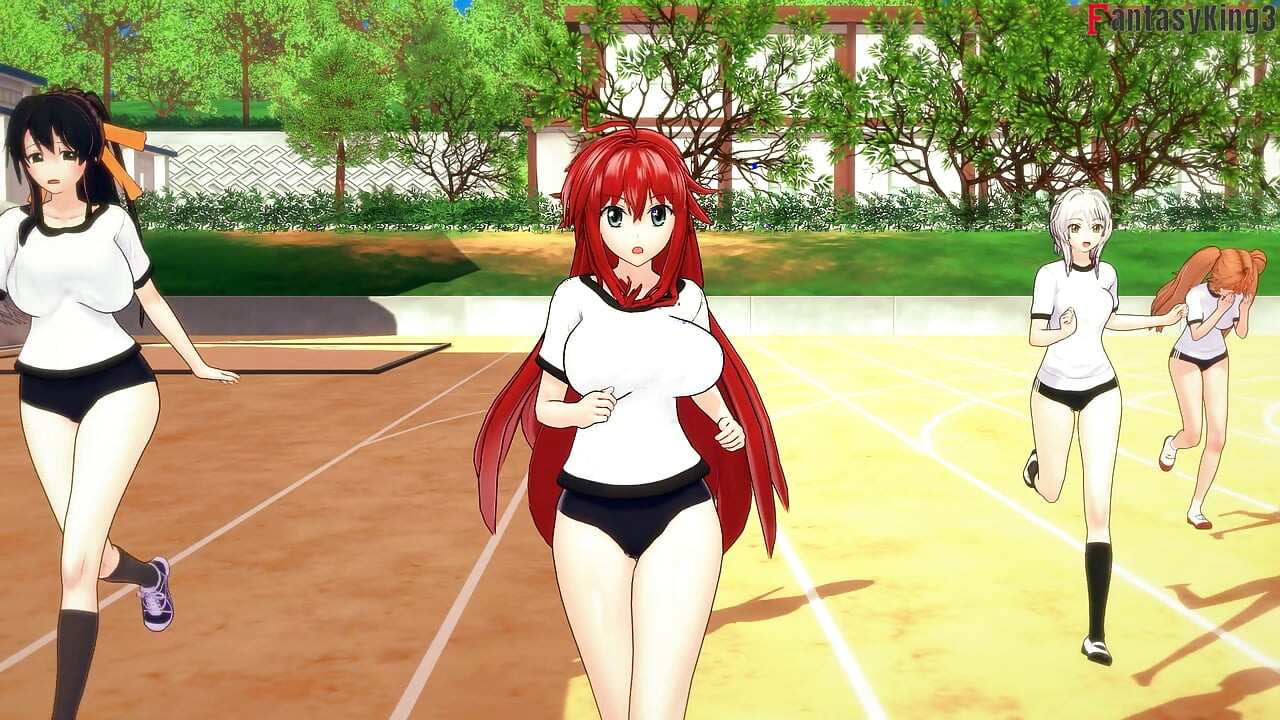 Rias Gremory beni baştan çıkarıyor ve beni spor salonunda sikişmeye davet ediyor - dxd ntr madness series