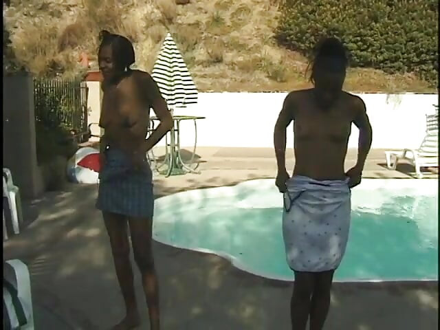 Young chicks want to share this horny dude together in the swimming pool