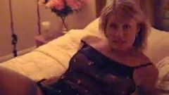 models i love - Amanda - stockings on her bed