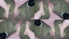 Cumshot on BBW Latina Feet (Cum on feet) 4 Angles at once