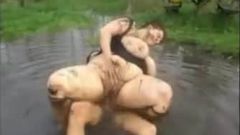 Fuck-pig gets Manhandled in the Mud Puddle