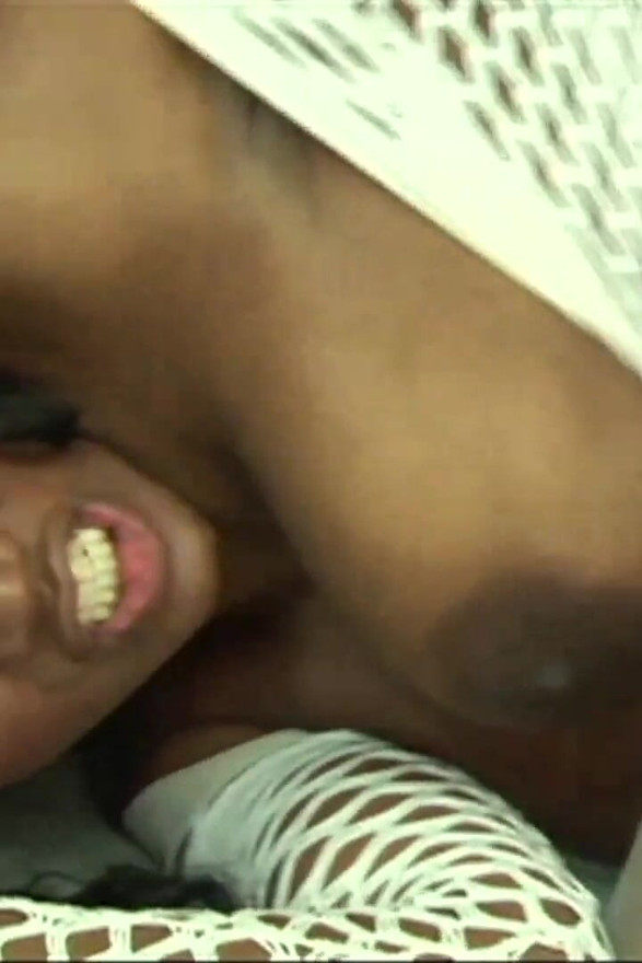 Beautiful black panther with big natural tits gets banged hard with an old man's cock