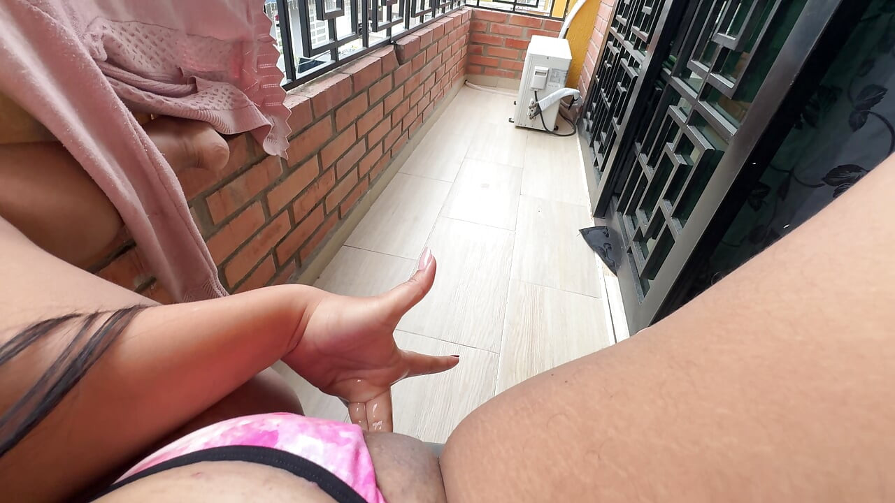 Last night I was walking around the balcony in my underwear and I saw my neighbor looking over here so I decided to masturbate this morning to see if I would go out and