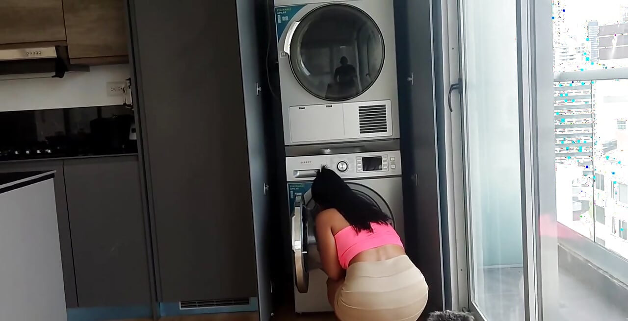 I got stuck inside the washing machine and I asked my stepson for help and he took advantage of the situation