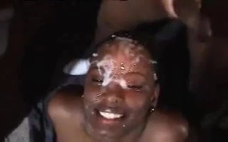 Black MILF covered in Cum