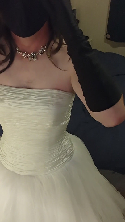 Won't someone cum inside my massive wedding gown with me? | Clip 3