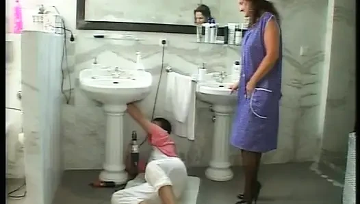 Horny German wife fucked hard by a plummer