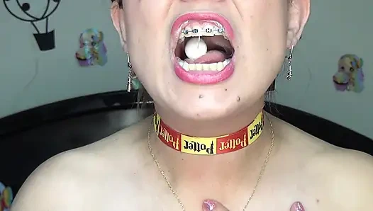 Swallowing Huge Almonds Nonstop!!!