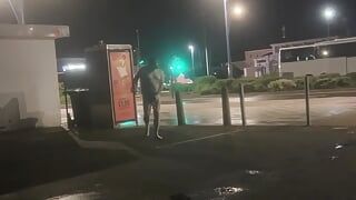 Naked gas station walk