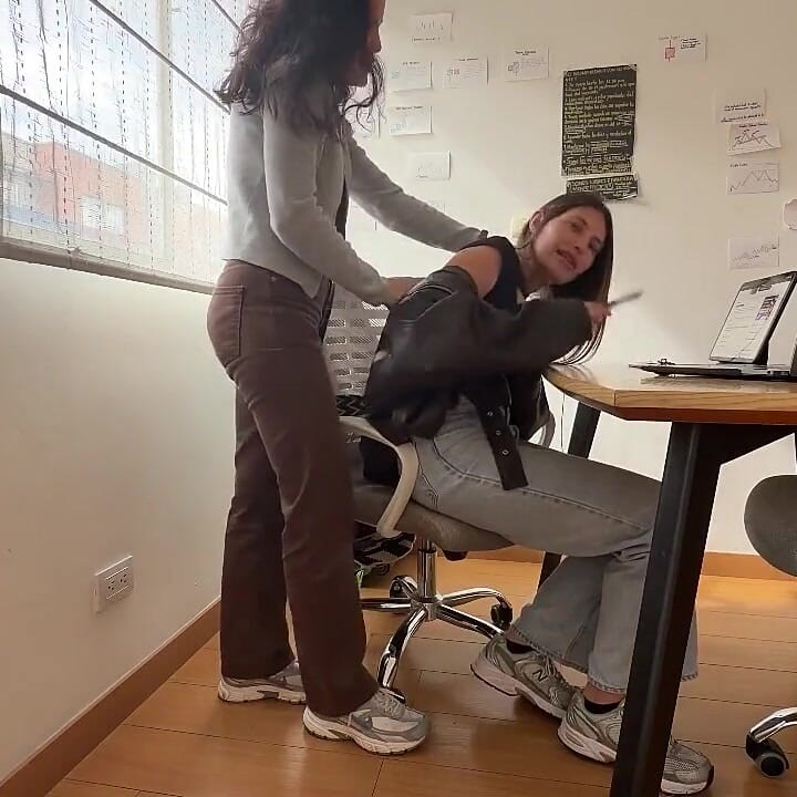 Lesbian Fetish Playing with Their Leather Jackets