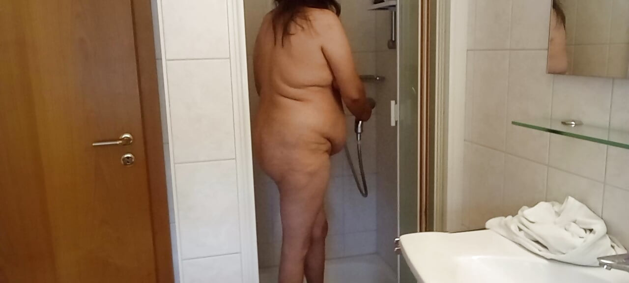 53 Year Old BBW Slut Takes a Dirty Shower - Wanna Watch?