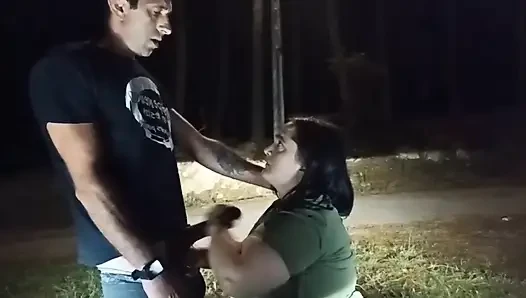 Outdoor sex with a mature