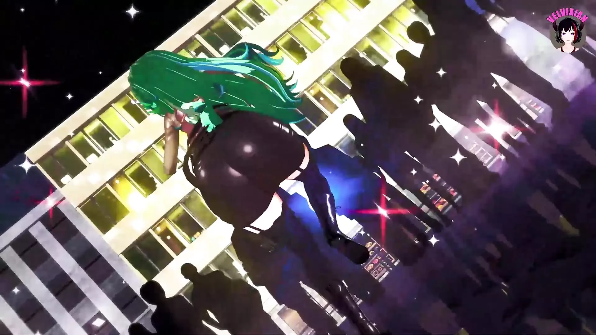 Sexy milf grossa em saia curta dança sexy + despir-se gradual (3D HENTAI)