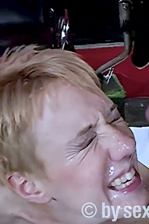 Blonde Sex Gang Bang with Cum Flood