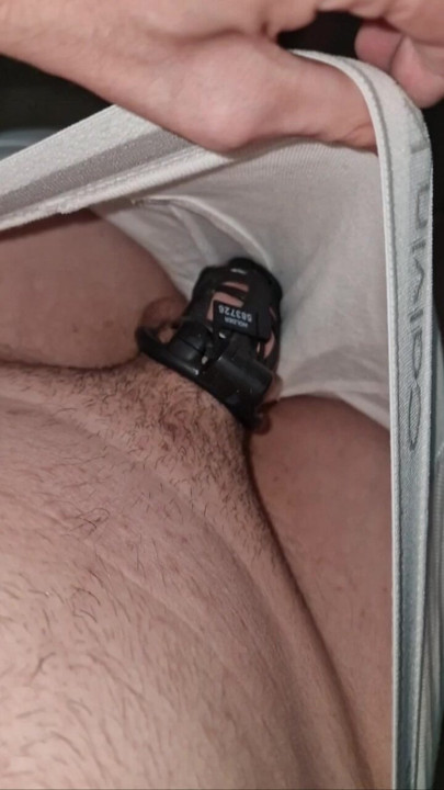 white boxer and cock in a prison