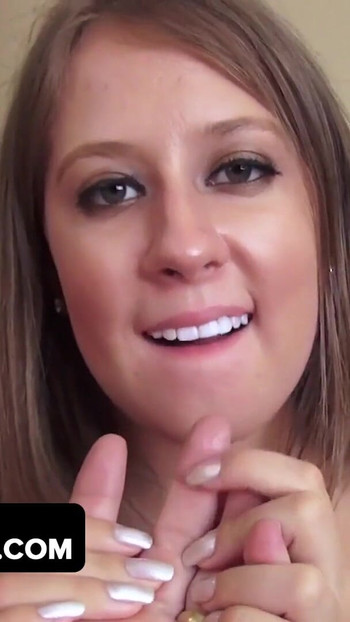 Must-see moment from "DadCrush - Lusty Brunette Babe With Big Ass Turns Movie Night Into Hardcore Fucking Scene"