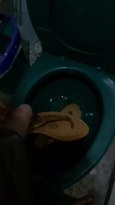 clean my cum with piss on her sandals