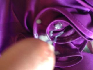 Depositing a Pool of Cum on Andrea's Satin Prom Dress