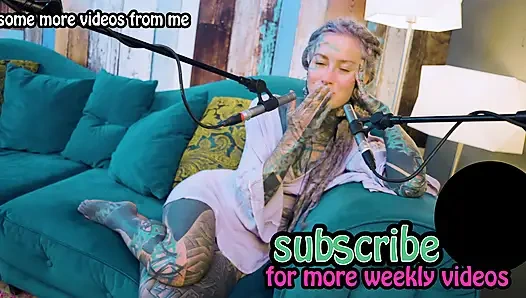 I talk about A - authentic - ASMR - Podcast - Talking - tattoo girl model goth punk dreadlocks