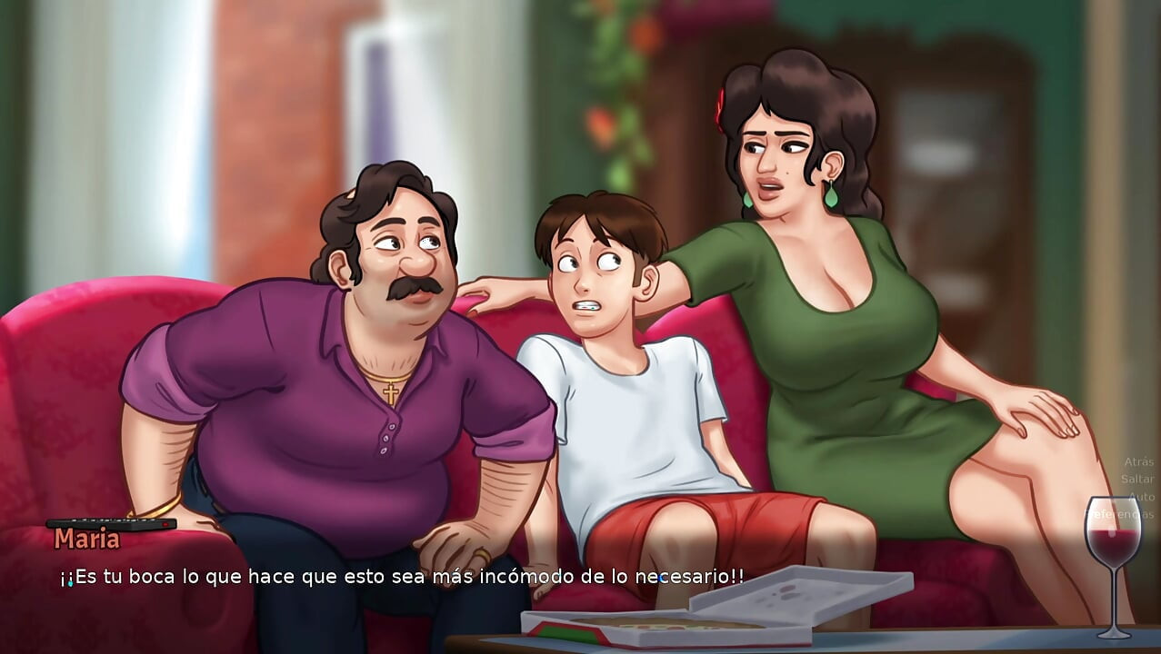 mi madrastra  pervertida queria follar en la parte de adentro de la cocina - summertime saga