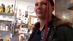 Amazing German girl gets her pussy lips sprayed with cum