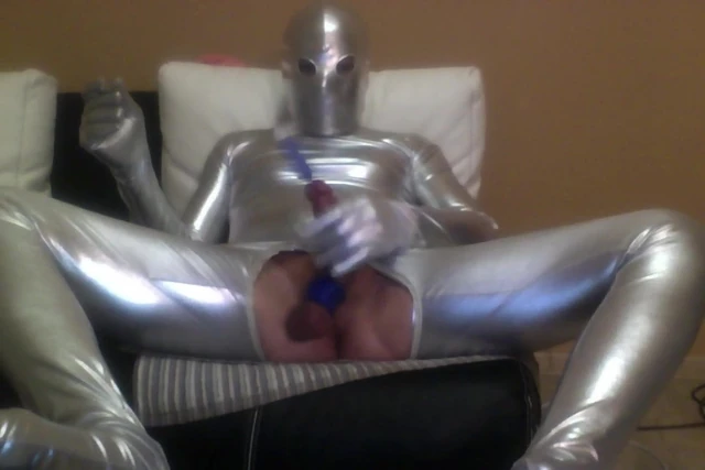 in silver catsuit and a dilator onto bbw gewixxt