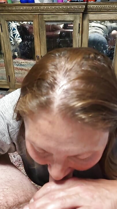 Dirty talking milf while sucking cock talks about why she likes sucking dick and how she wants guys lined up to for a blowjob