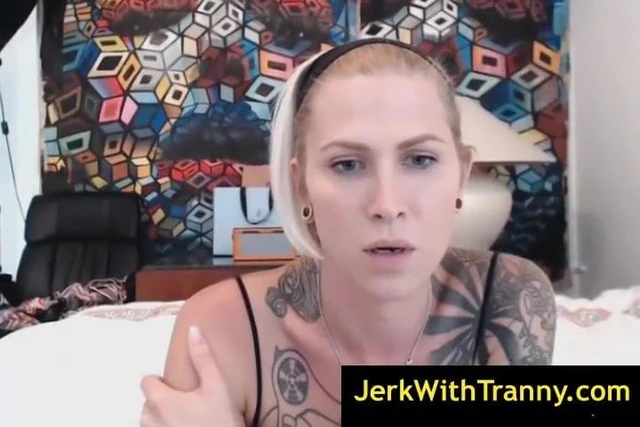 Big Tits Blonde Tranny Moans from Masturbating
