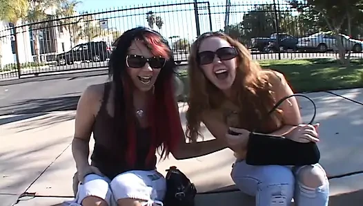 Hot girls eat cum after sucking massive cocks deep throat