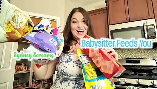 Babysitter füttert dich
