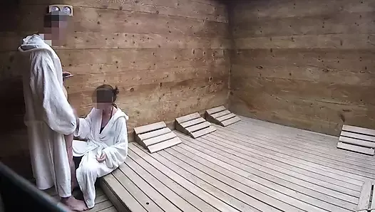 Dick Flash - I Pull Out My Cock in Front of a Teen Girl in the Sauna and She Helps Me Cum - Risk of Getting Caught