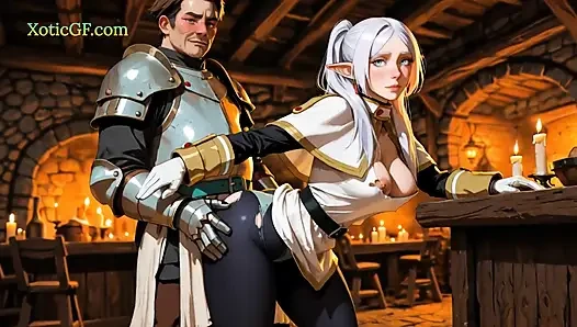 Frieren ilham elf mage cosplay grup seks (ai porno) anime