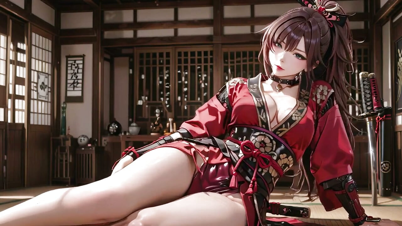 Samurai đỏ! Chiến binh tóc đỏ quỳ dưới nắng, chuyển từ vẻ duyên dáng im lặng sang những nhát kiếm bùng nổ.